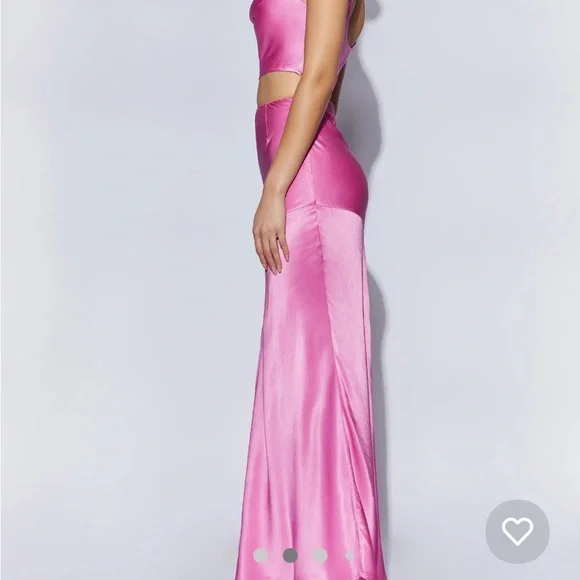 Poppy Satin Maxi Skirt - Pink - Picture 4 of 7